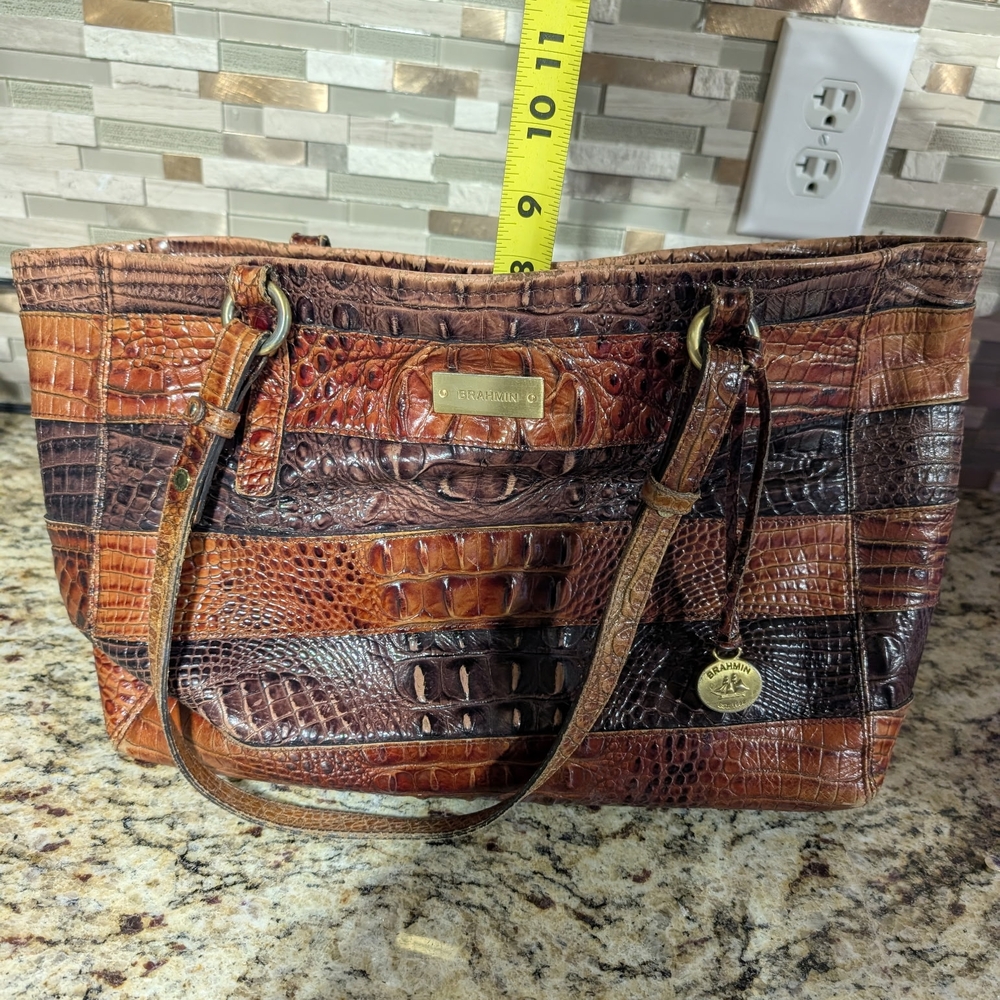 Brahmin Brown Crocodile Embossed Women's Bag